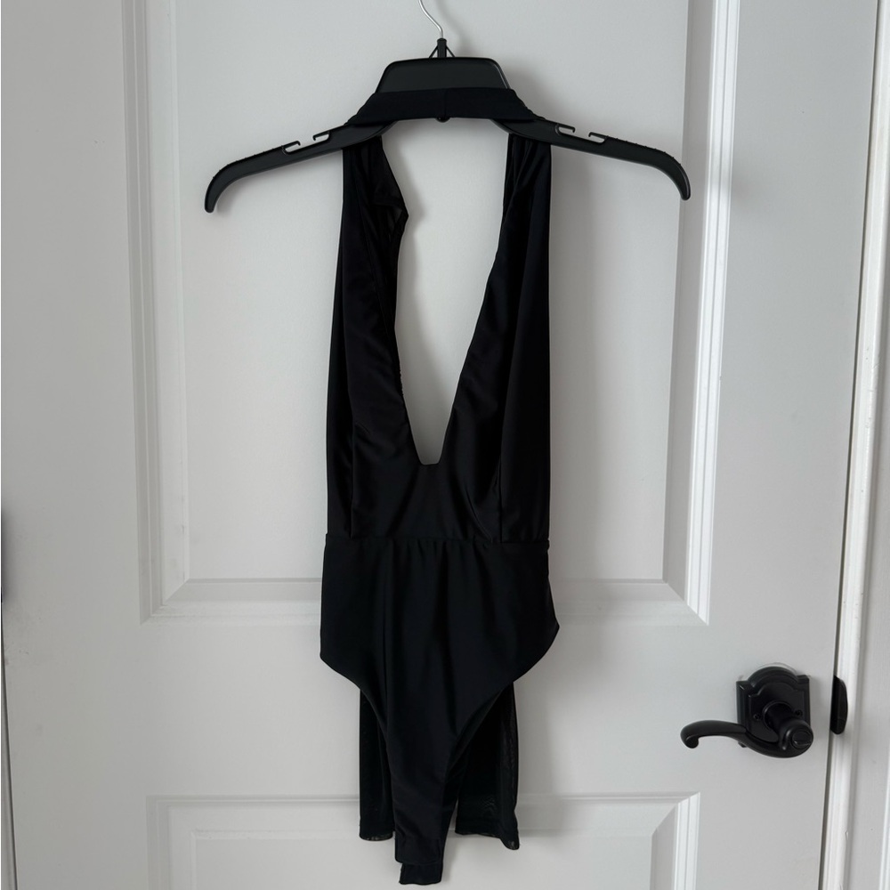 Tiger Mist Black V-Neck Bodysuit